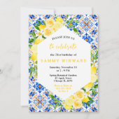 Invitation Lemons with Foliage Mediterranean Birthday (Devant)