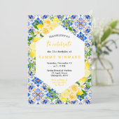 Invitation Lemons with Foliage Mediterranean Birthday (Debout devant)