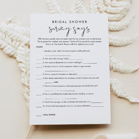 Invitation L'Enquête Fête des mariées minimale STELLA Dit Jeu