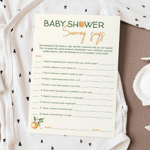 Invitation L'Enquête Sur Le Baby shower Des Citrus De Little 