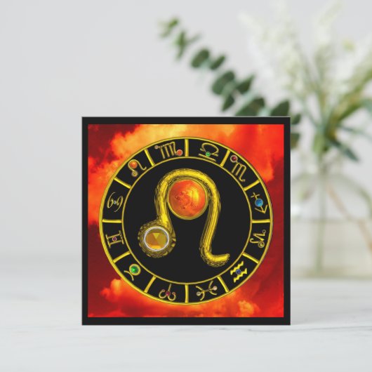 INVITATION LEO, GEM TOPAZ, SIGNES ZODIAQUES, FÊTE D'ANNIVERSA (Debout devant)