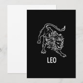 Invitation Leo Lion Astrologie Anniversaire Cadeau Signes Zod (Devant / Derrière)