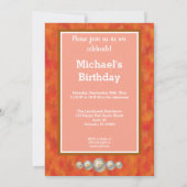 Invitation Leo Premier Anniversaire Or, Ballons & Photo (Dos)