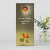 Invitation LEO TOPAZ MONOGRAM ZODIAC ANNIVERSAIRE, Gray (Debout devant)