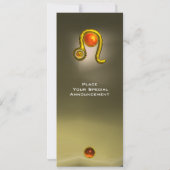 Invitation LEO TOPAZ MONOGRAM ZODIAC ANNIVERSAIRE, Gray (Dos)