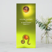 Invitation LEO TOPAZ MONOGRAM ZODIAC FÊTE D'ANNIVERSAIRE Jaun (Debout devant)