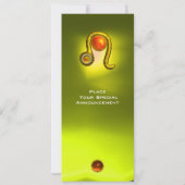 Invitation LEO TOPAZ MONOGRAM ZODIAC FÊTE D'ANNIVERSAIRE Jaun (Dos)