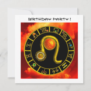 INVITATION LÉO,TOPAZE GEMEAUX,SIGNES DU ZODIAQUE,FÊTE D'ANNIV