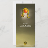 INVITATION LEO ZODIAC ANNIVERSAIRE FÊTE JAUNE TOPAZ MONOGRAM (Dos)