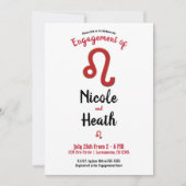 Invitation LEO Zodiac Astrologie Juillet Août (Devant)