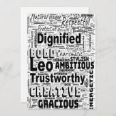 Invitation Leo Zodiac Mot Cloud Spiral (Devant / Derrière)