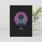 Invitation Leo Zodiac Signe Le Lion Design Cadeau Anniversair (Debout devant)