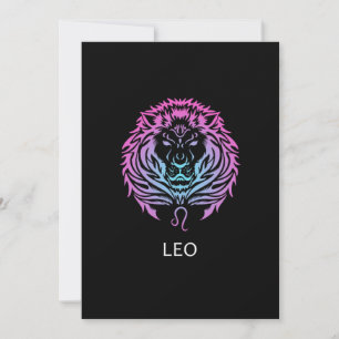 Invitation Leo Zodiac Signe Le Lion Design Cadeau Anniversair