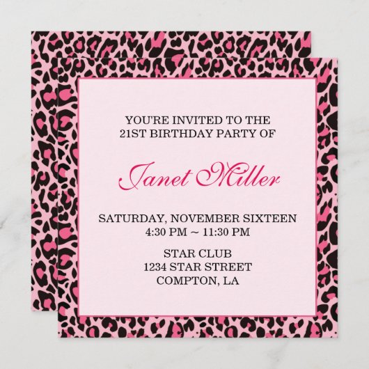 Invitation Léopard (Devant / Derrière)
