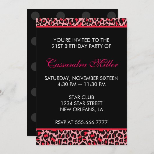 Invitation Léopard (Devant / Derrière)