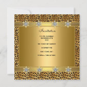 Invitation Leopard 50e Anniversaire Fête Riche Elégant Or (Dos)