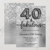 Invitation Léopard Argent Pailleté 40 et Fabuleux (Devant / Derrière)