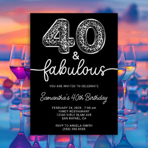 Invitation Léopard argenté 40 et noir fabuleux