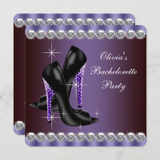 Invitation Léopard Bachelorette (Devant / Derrière)