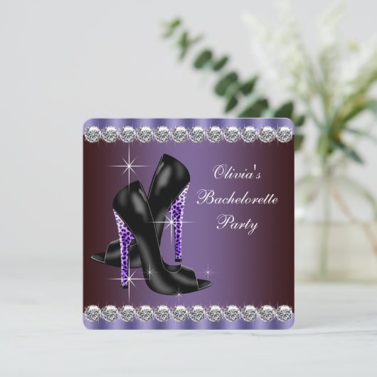 Invitation Léopard Bachelorette (Debout devant)