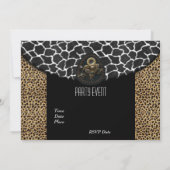 Invitation Leopard Black White Cow Imprimer (Dos)