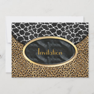 Invitation Leopard Black White Vache Purge