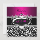 Invitation Leopard blanc noir noir rose 21e partie (Devant)