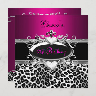 Invitation Leopard blanc noir noir rose 21e partie