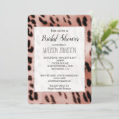 Invitation Léopard blanc rose rose (Debout devant)