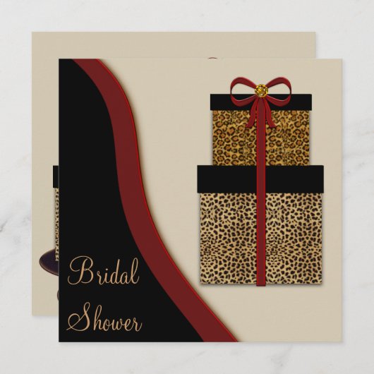 Invitation Leopard Cadeaux Leopard Fête des mariées (Devant / Derrière)
