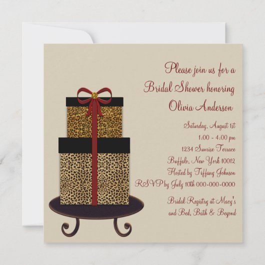 Invitation Leopard Cadeaux Leopard Fête des mariées (Dos)