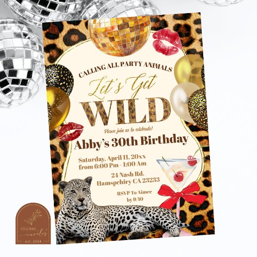 Invitation Leopard Calling All Party Animals Wild Adult Birth