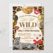 Invitation Leopard Calling All Party Animals Wild Adult Birth (Devant)