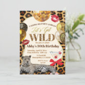 Invitation Leopard Calling All Party Animals Wild Adult Birth (Debout devant)