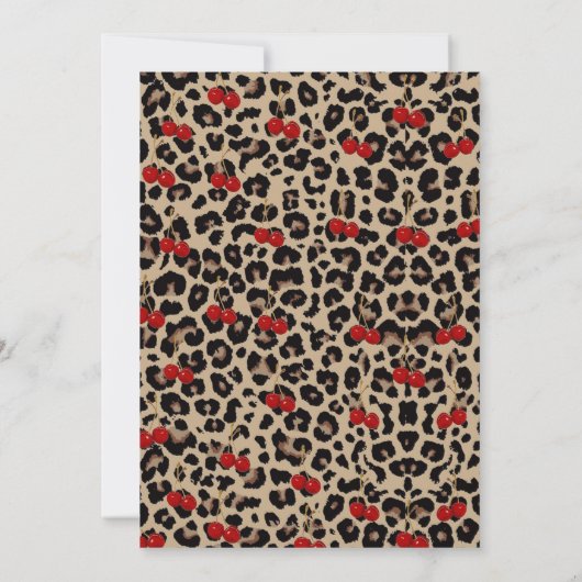 Invitation Leopard Cheetah Coquette Cherry Birthday (Dos)