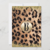 Invitation Leopard Cheetah Imprimer Parties scintillant or fê (Dos)