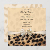 Invitation Leopard Cheetah Print Bow Party Showparty Invitati (Devant / Derrière)