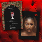 Invitation Leopard Cheetah Print Cherry Bachelorette Photo