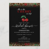 Invitation Leopard Cheetah Print Cherry On Top Bridal Shower (Devant)