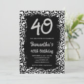 Invitation Leopard d'argent peint noir 40e anniversaire (Debout devant)