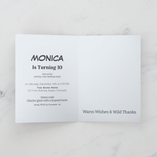 Invitation Léopard de Glacier Hiver (Intérieur)