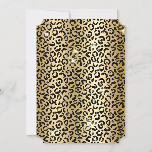 Invitation Léopard de Parties scintillant jaune noir (Dos)