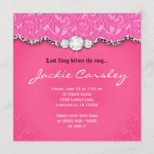 Invitation Léopard de rose de fête d'anniversaire de