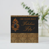 Invitation Léopard Diva Fabuleuse fête d'anniversaire 50 femm (Debout devant)