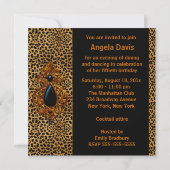 Invitation Léopard Diva Fabuleuse fête d'anniversaire 50 femm (Dos)