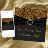 Invitation Leopard Diva Fabuleuse fête du 50e anniversaire