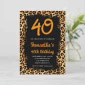 Invitation Leopard d'or en cuivre peint noir 40e anniversaire (Debout devant)