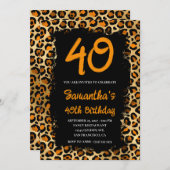 Invitation Leopard d'or en cuivre peint noir 40e anniversaire (Devant / Derrière)