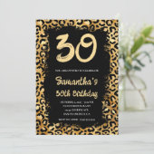 Invitation Leopard d'or peint noir 30e anniversaire (Debout devant)