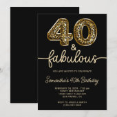 Invitation Léopard doré 40 et fabuleux noir (Devant / Derrière)